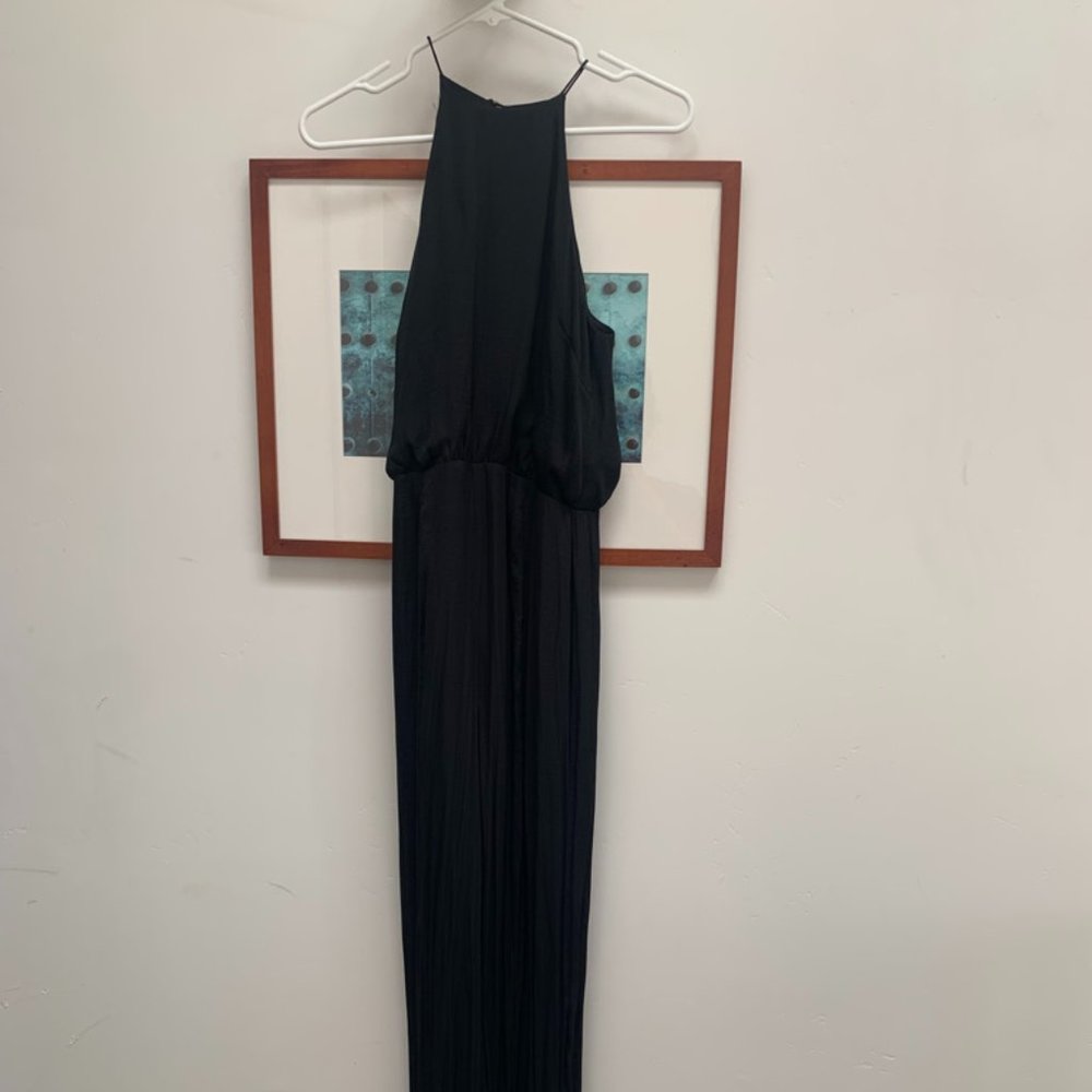 Long Black Silky Jumpsuit